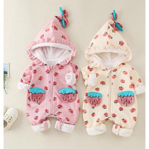 Baby clothes girl jumpsuit crawl cotton