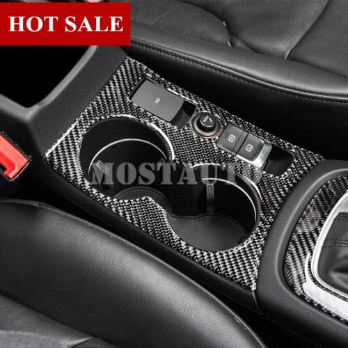 For Audi Q3 8U Carbon Fiber Consle Water Cup Holder Panel Trim Cover 2012-2017 1pcs Car Accessories Interior Car Decor Car Trim