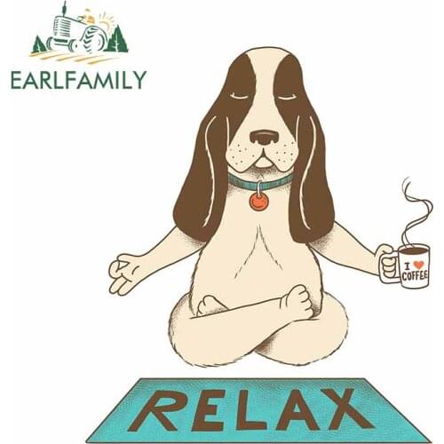 EARLFAMILY 13cm x 5.8cm For Dog Relax Trunk Creative Car Stickers Fine Decal Waterproof Vinyl Material Suitable for SUV Decor