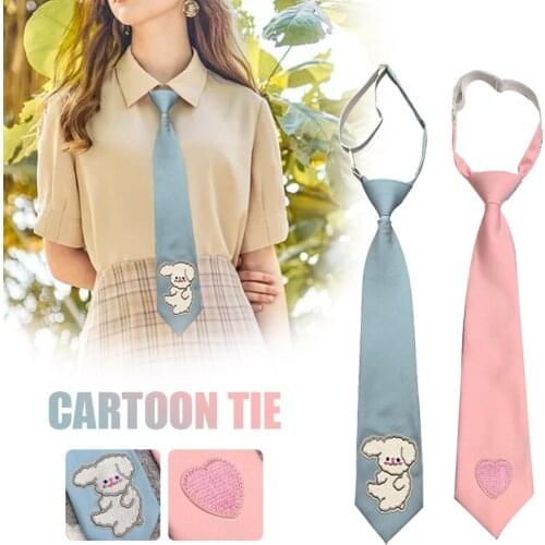 Preppy Style Embroidery JK Bow Tie Cute Embroidery Womens Neck Tie Students Necktie Sailor Suit Cosplay Sweet Girl Accessory