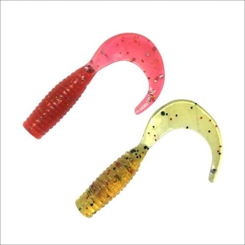 Fishing Lure Swimbait 20 Pieces Per Bag, Wobbler Long Tail Worm Bait 45mm 1g Silicone Lure Soft Plastic Lures Swim Bait