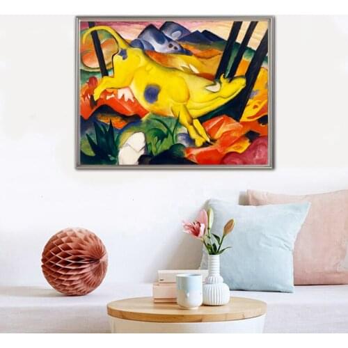 Oil Painting By Numbers "Cartoon Cow" Drawing on Canvas HandPainted Art Gift DIY Picture By Number Kits Wall Decor