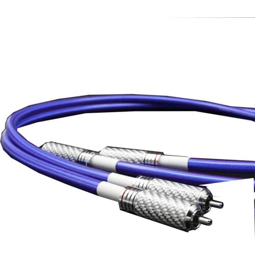 LS03XH Single Crystal Copper silver plated RCA Interconnect Audio Cable DIY Rhodium plating Plugs for Amplifier Hi End A Pair