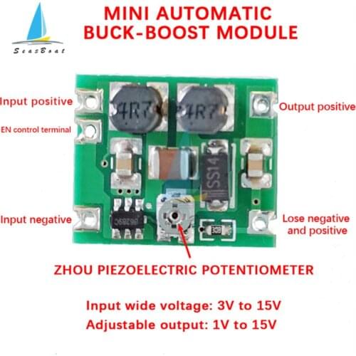 DC-DC Stabilized Power Supply Module Mini Automatic Buck-Boost Voltage Regulator Board DC3V-15V Step Down Buck Boost Module