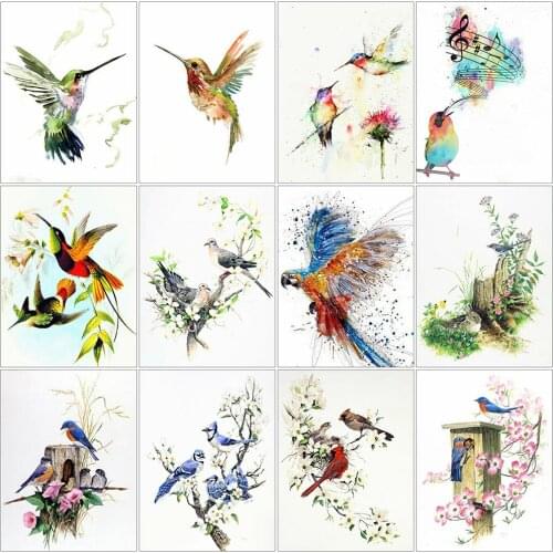 MomoArt Diamond Embroidery Bird Needlework Diamond Painting Animal Cross Stitch Kits Mosaic Full Drill Square Home Decoration