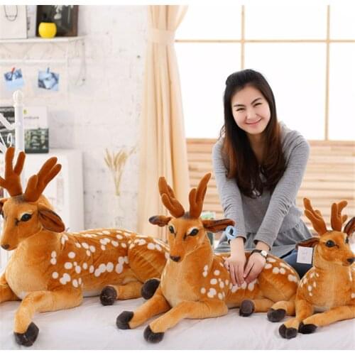 Stuffed Plush Animal Deer Toy Kids Doll Teaching Prop Toy Childrens Birthday Gift Simulation Deer Plush Toy room decoration
