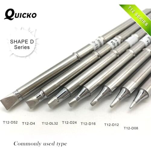 SHAPE D series T12-D52 D4 T12-DL32 D24 D16 T12-D12 D08 T12 Series Iron Tip For FX951 STC AND STM32 OLED Soldering