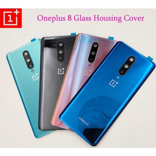 2020 NEW Oneplus 8 Battery Back Cover Door Rear Housing Case Back Glass Panel One Plus 1+ 8 Pro Battery Cover Replace+Camera Len