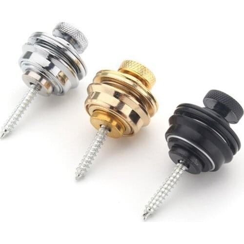 New 2pcs Non-slip Guitar Strap Lock Guitar Belts Buckle Button Thread For Acoustic Electric Bass Guitar Strap Parts Accessories