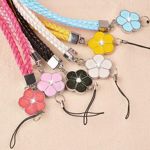 Wholesales 12 Pieces/lot Fashion Mobile Phone Lanyard Pretty Flowers Mobile Phone Straps