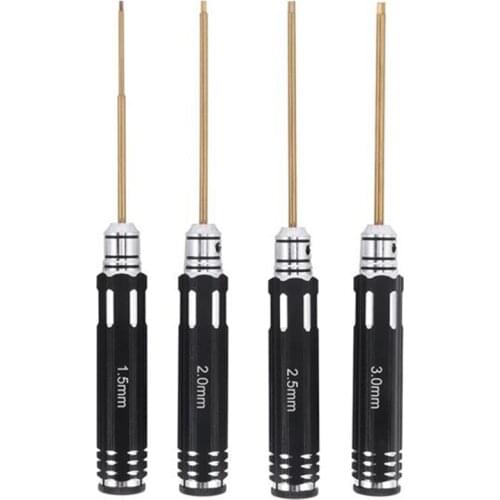 Screwdriver Hexagon Head 1.5 2.0 2.5 3.0mm HSS Titanium Coated Hex Screw Driver Tools Set Kits for RC FPV Helicopter Car