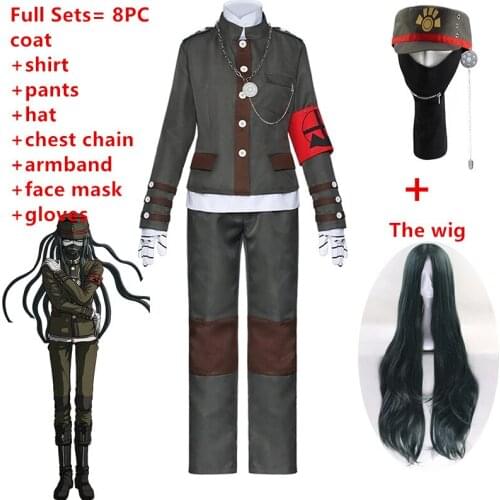 Anime Danganronpa V3: Killing Harmony Korekiyo Shinguji Cosplay Costume Outfit School Uniform Korekiyo Shinguji Cosplay Wig Hair