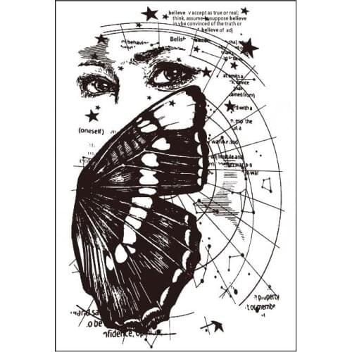 Butterfly head background Transparent Clear Silicone Stamp/Seal for DIY scrapbooking/photo album Decorative clear stamp ST0951