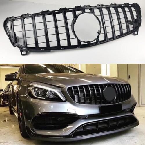 Fit for benz A class W176 GT GTR Grille A180 A200 A260 A45 2016+ Front Racing Grille without emblem Auto Grill