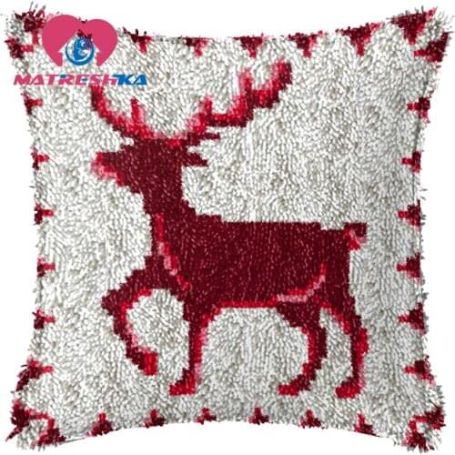 Christmas latch hook cross-stitch pillow latch hook kits embroidery carpet do it yourself embroidery pillow Foamiran for crafts
