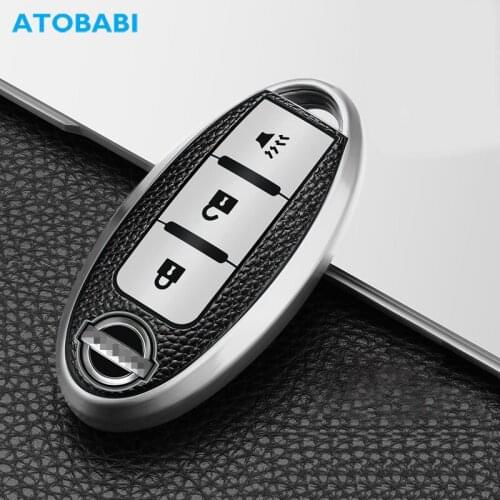 TPU Car Key Cover For Nissan Altima Maxima Murano Infiniti EX35 FX50 G35 Leather Pattern Smart Remote Control Fob Protector Case