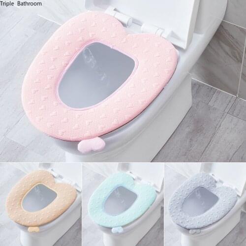 Universal Washable Portable Warmth Soft and Thick Plush Toilet Cushion Household Toilet Seat Cover WC Mat Bathroom Supplies