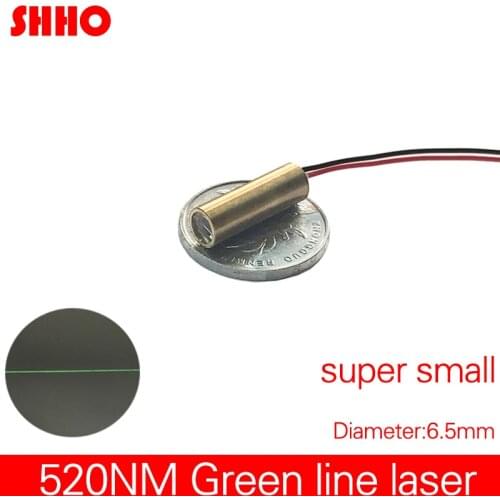 High quality Diameter 6.5mm length 21mm small size 520NM 1MW 5mw 10mw green line laser module DC 3V 90°&110° Marking laser head