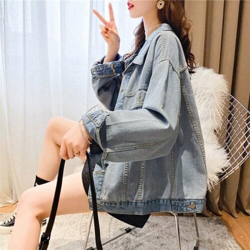 Spring and Summer New Korean Shirt Coat Loose Wild Denim Jacket Women Casual Vintage Female Jeans Jaqueta Top With Pockets r495