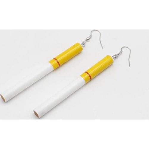 Creative unique earrings ladies personality resin simulation cigarette personality earrings