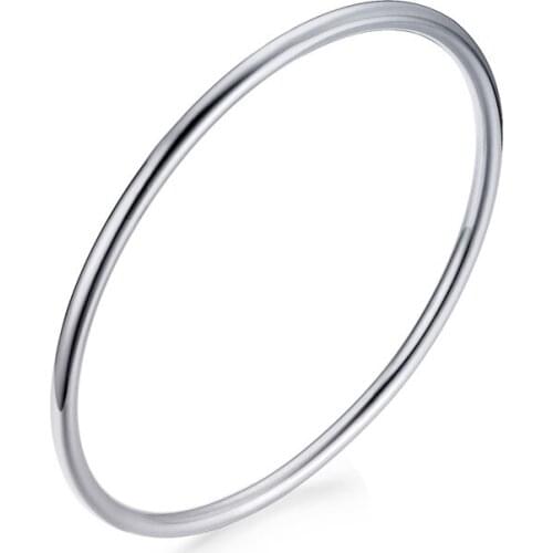 2019 Real Round Bracelet 3mm Stainless Steel Light Polished Women Bangles Trendy Charm Bracelets Jewelry For Women Love Wedding