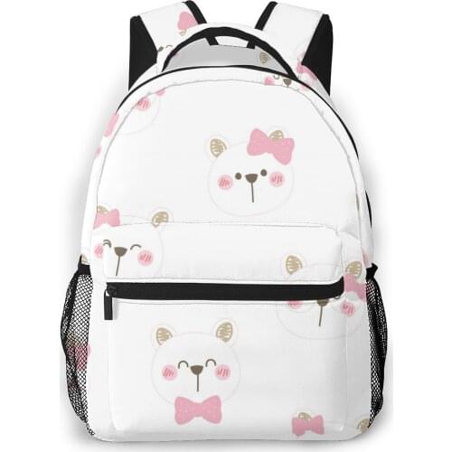 Backpack Women Shoulder Bag For Teenage Girls Cute Cartoon Bear Face Bagpack Female Ladies School Backpack