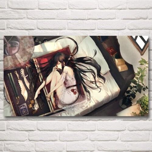 1 Piece Samurai Katana Girl Japanese Anime Art Posters and Prints Painting For Living Room Decoration Pictures Wholesale