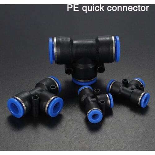 10PCS Pneumatic Fitting Plastic Connector PG/PE/PU 4mm 6mm 8mm Air water Hose Tube Push in Straight Gas Quick Connection T Type
