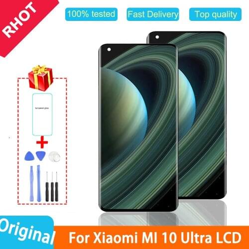 6.67" Original AMOLED LCD display for Xiaomi Mi 10 Ultra LCD touch screen Digitizer assembl For Mi 10 Ultra M2007J1SC Digitizer
