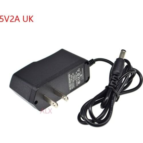 DC 5V2A 5V 2A Power Supply Adapter UK PLUG 100V-240V 220V AC TO DC Converter 1000MA 5.5*2.1MM 5.5MM*2.5MM FOR ARDUINO UNO R3