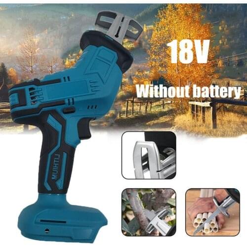 Portable 18V Cordless Reciprocating Saw Blade Battery Electric Saber Li-Ion For Wood Metal Chain Cutting Power Tool