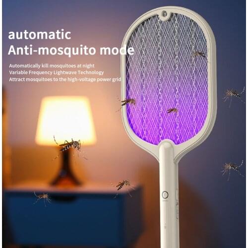 3000V Electric Mosquito Killer With UV Lamp USB 1200mAh Rechargeable Bug Zapper Summer Fly Swatter Trap Home Bug Insect Racket