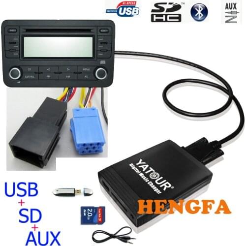 Yatour Car Digital CD Music Changer USB MP3 AUX adapter For ISO 8-Pin VW Audi Skoda Seat yt-m06