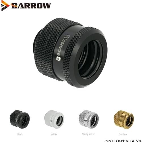 Barrow Black,Bright Silver,White,Gold, 8x12mm Hard Tube Compression Fittings, OD12MM Petg Tube fittings,TYKN-K12 V4
