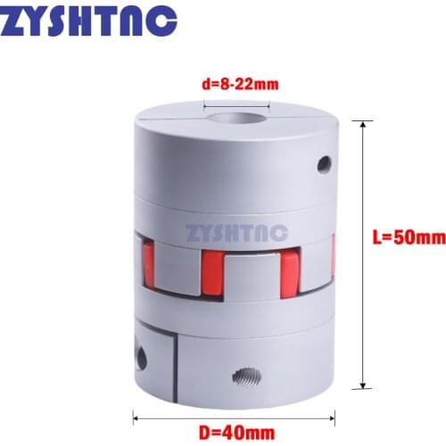 Free shipping 1Pcs 8/9/10/12/12.7/14/15/16/17/18/19/20/22mm D40 L50 Motor Flexible Plum Coupling Shaft Coupler D40L50