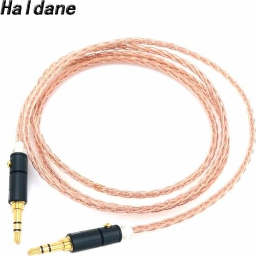 Free Shipping Haldane 8 Cores Litz braid 3.5mm to 3.5mm Stereo Male Upgrade Cable HIFI audio aux Cable