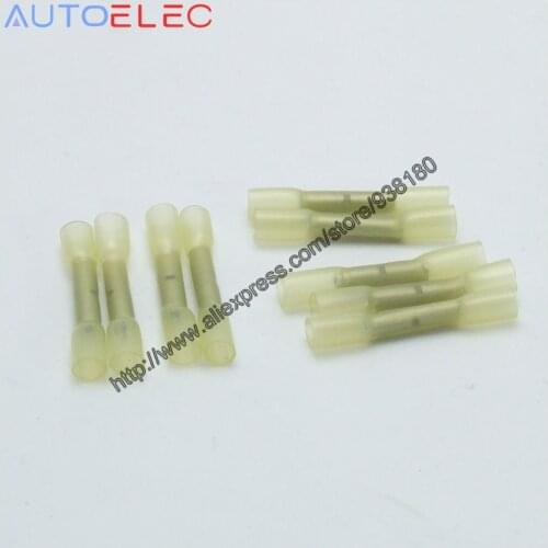 BHT0.5 100PCS Heat Shrinkable Butt Waterproof Connector Splice Butt Heat Shrink Tube Joint and Connectors,22-20AWG