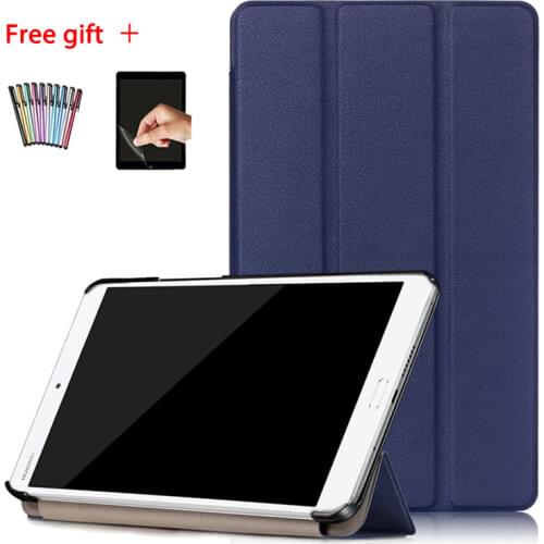 MediaPad M3 8.4 3 in 1 Stand Smart PU Leather Cover for Huawei MediaPad M3 BTV-W09 BTV-DL09 8.4"Tablet Case+Screen Protector+Pen