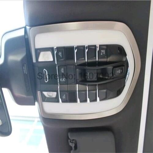 For Macan 2014 2015 2016 2017 stainless steel car roof top Reading Lamp light mask accessories trim