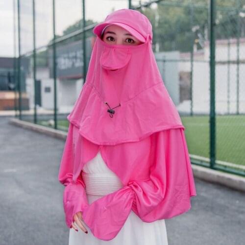 Women Sunscreen Cap 360 Degree Sunshade Baseball Hiking Beach Sleeve Cape Suit Visor hat Beach hat Free Shipping New