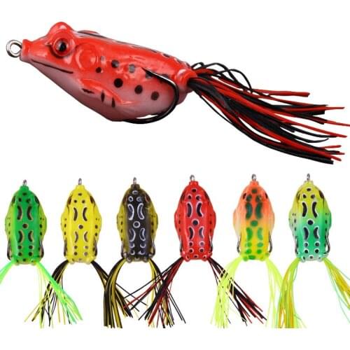 New Lure Silicone Soft Bait Thunder Frog Fake Bait with Feathers Bionic High Carbon Steel Double Hook Simulation Black Fish Lure