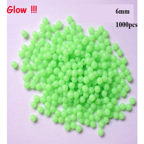 BlueSea 1000pcs/Bag 6mm Premium Quality Round Luminous Fishing Float Beads Fishing Glow Beads Green Color