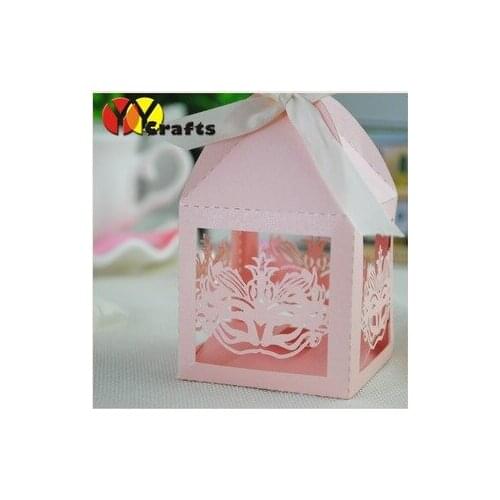 2017 hot!free shipping laser cut wedding box with free ribbon