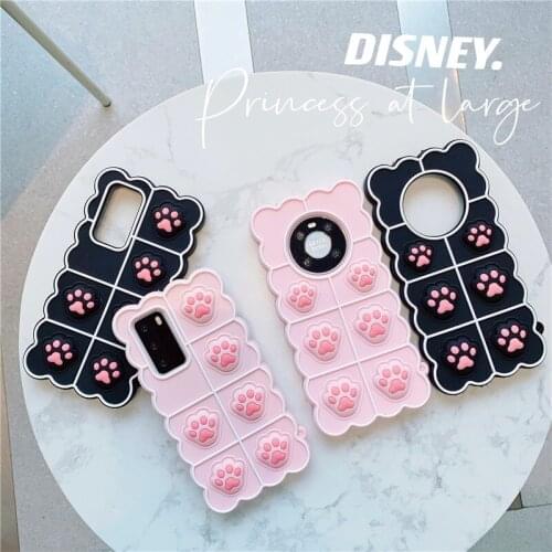 Cute 3D cat paw case For Huawei Honor 8X 9X 20 9X V30 pro 30lite enjoy 9 10 20plus Soft silicone kid security bubble Phone cover