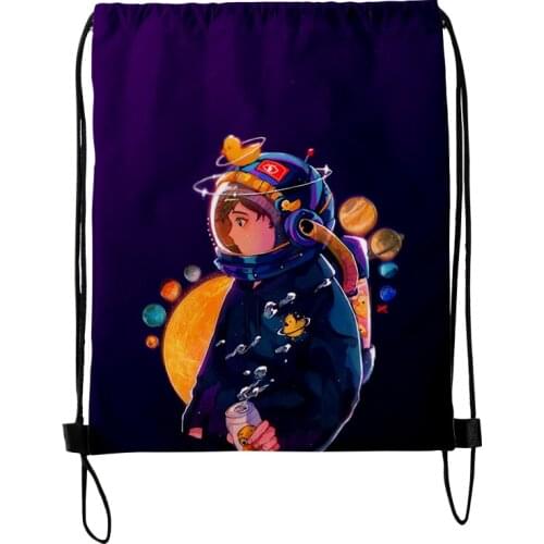 Quackity Merch Fashion Style Student Shoulder Storage Bag Drawstring Travel Beach Backpack Toys Shoes Clothes Organizer