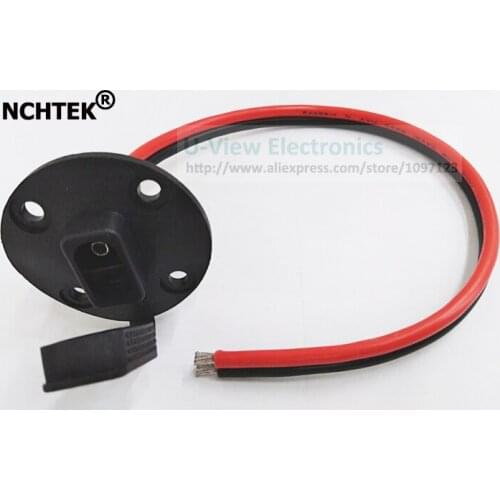 NCHTEK SAE Socket Sidewall Port, SAE Waterproof Quick Connect Panel Mount Cable With Dust Cap 30CM/Free Shipping/1PCS
