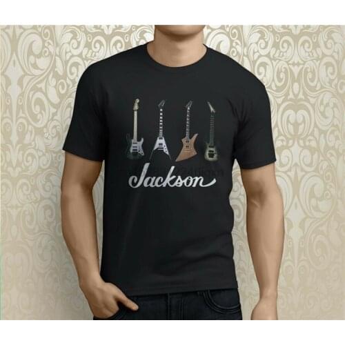 New Popular Jackson Guitar MenS Black T-Shirt S-3Xl Apparel Casual Tee Shirt