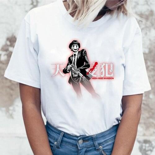 2021 New Anime Graphic Print T shirts High Rise Invasion Anime Printed Tees Streetwear Harajuku Casual Clothes