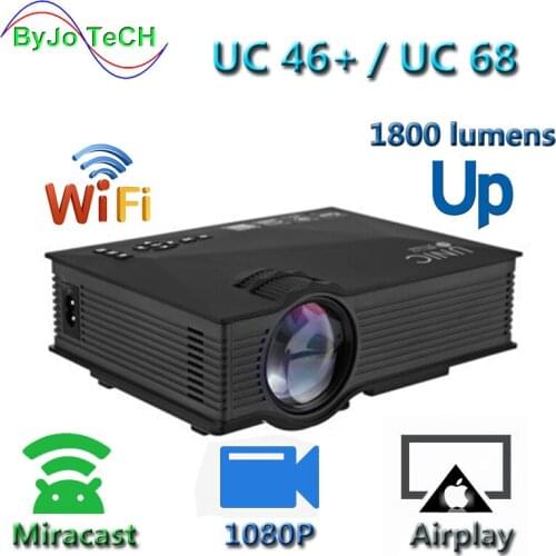 New Leisure Mini Projector Support Miracast Airplay 1080P HD Portable Projector For Home with UC68 LED Lamp Life TV Stick