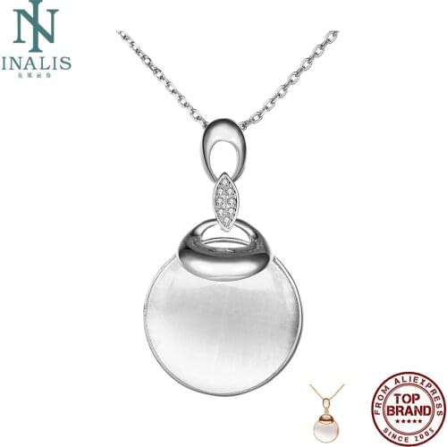 INALIS Round Pendant Necklaces Geometric With Clear Zircon Romantic Women Necklace Best Selling Fashion Jewelry Anniversary Gift
